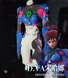 New D. va overwatch2 DVA cosplay game costume high quality sexy jumpsuit shoulder armor gloves accessory set women party uniform