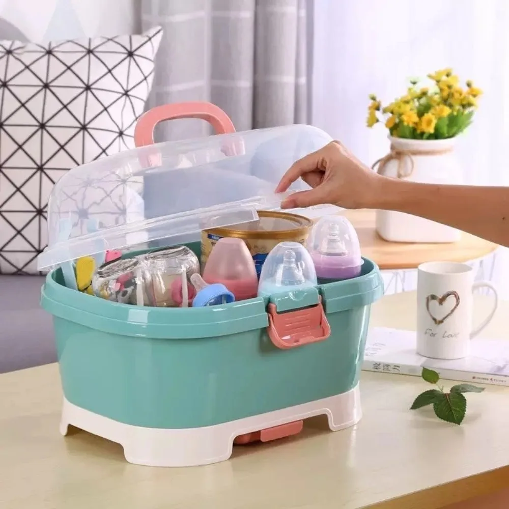 

With Cover Baby Bottle Drying Rack Samll/large with Stand Nursing Bottle Storage Box Detachable Dustproof Baby Bottle Organizer