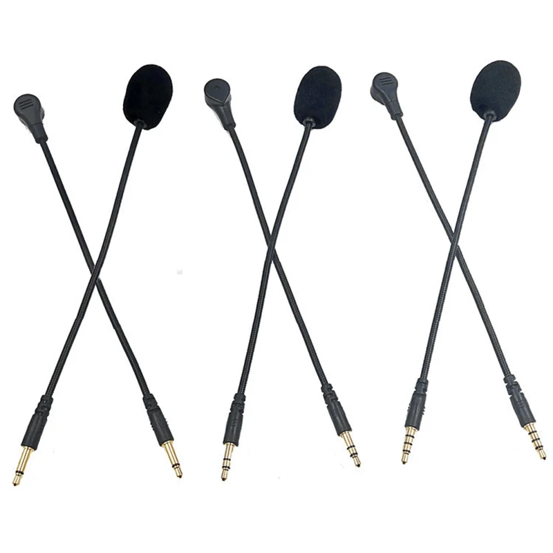 3.5mm Microphone Wired Stereo Studio Gaming Headset Mic Mini HD Voice Mono 4 /3 Pole for Headphones Phone Laptop Recorder