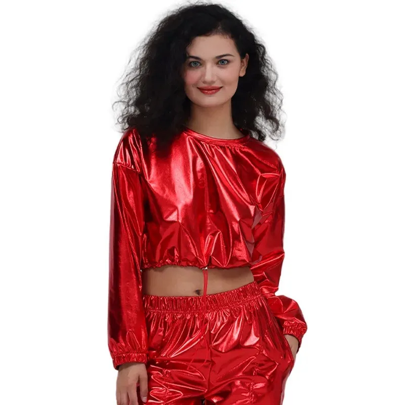 Ladies Performance Costume - Casual Dance Pants with Multi-Coloured Elastic Waistband and Ankle Cuffs