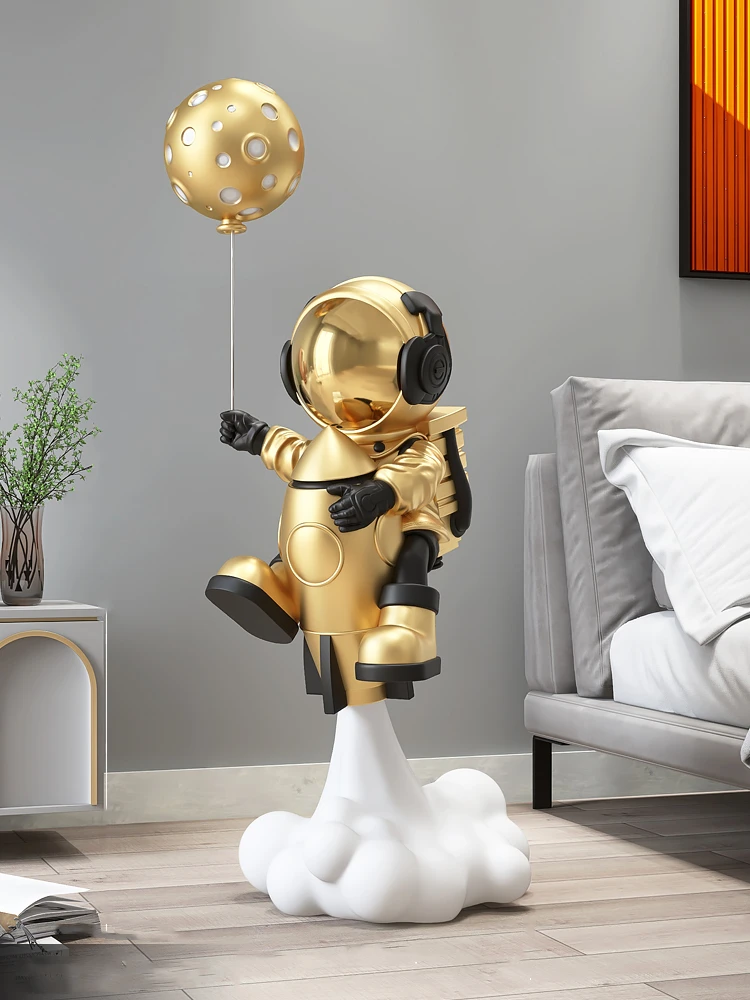 Balloon Astronaut Sculptures 95CM Large Floor Ornaments Home Decor Statue Living Room TV Cabinet Decoration Accessories Figurine
