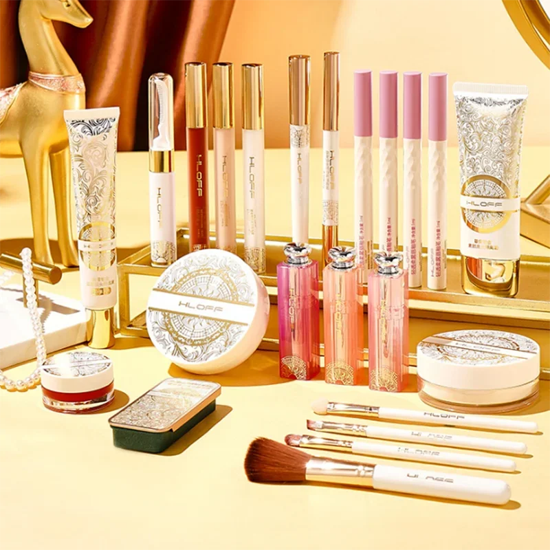 Makeup Gift Set Complete Cosmetics Kit Lipstick,Blush,Pressed Powder & Loose Powder,Perfume Full Face Beauty Collection