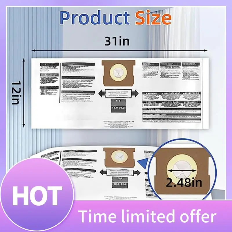 

Suitable For Shopvac 5-8 Gallon Series Vacuum Cleaner Accessories Vacuum Bag Dust Bag Replacement Accessories Parts