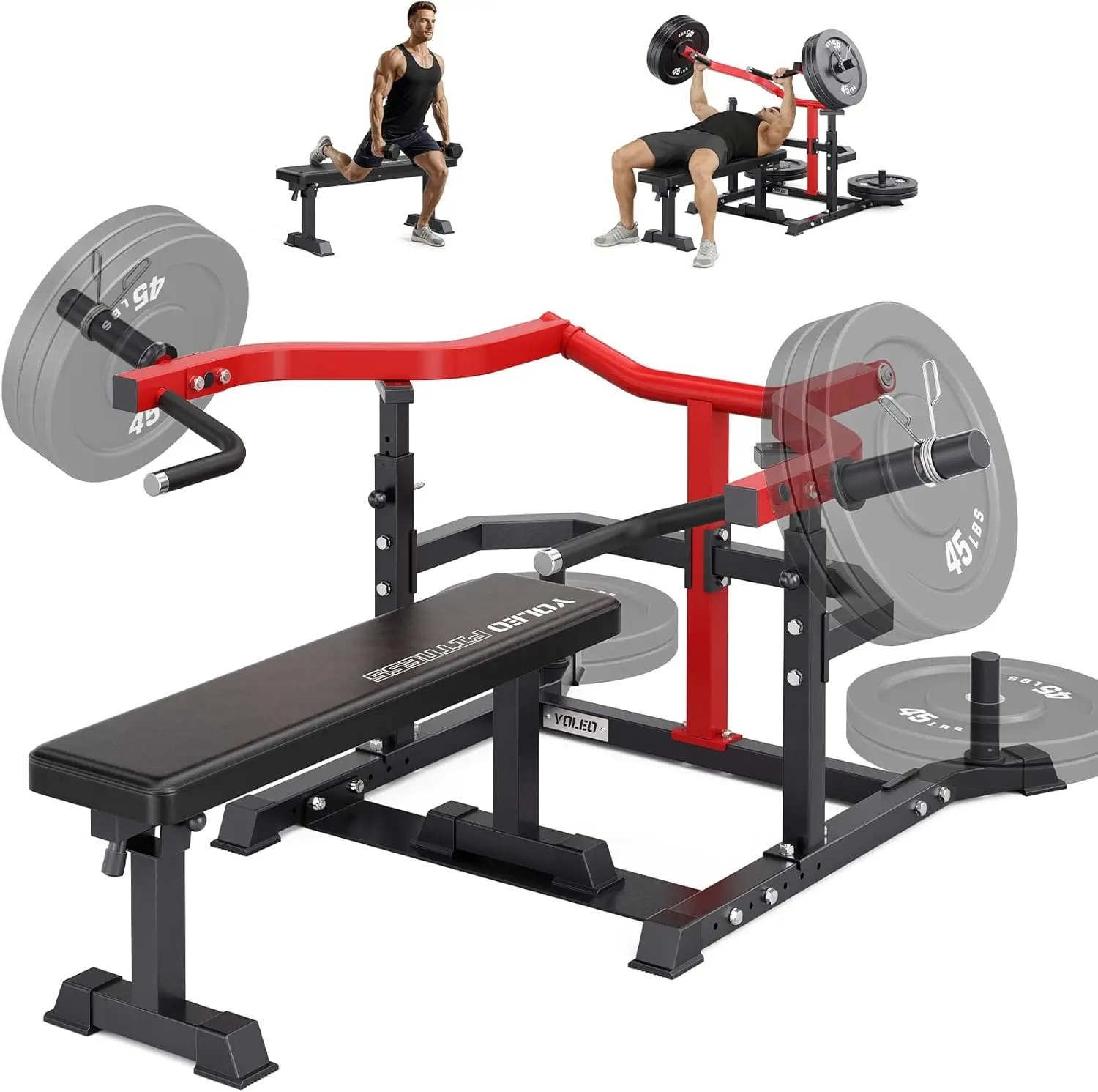 

Тренажер для груди Home Gym Chest Press Machine, серебристый, 1100 фунтов, с отдельной станцией для жима и регулируемой скамьей