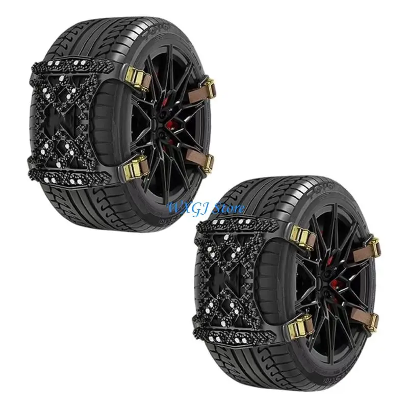 

37JE Standard Against Slide Snow Fetters for Winter Boulevards Strong Rubber Building 2PCS Pack