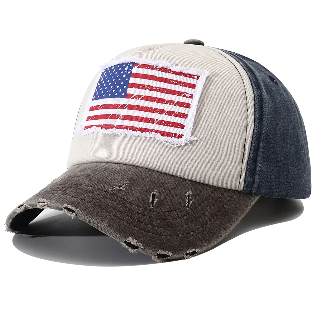 2024 New Designer USA Flag Embroidered Baseball Cap Bone Masculino Vintage 5 Panel Snapback Hats for Women Men Casquette Homme