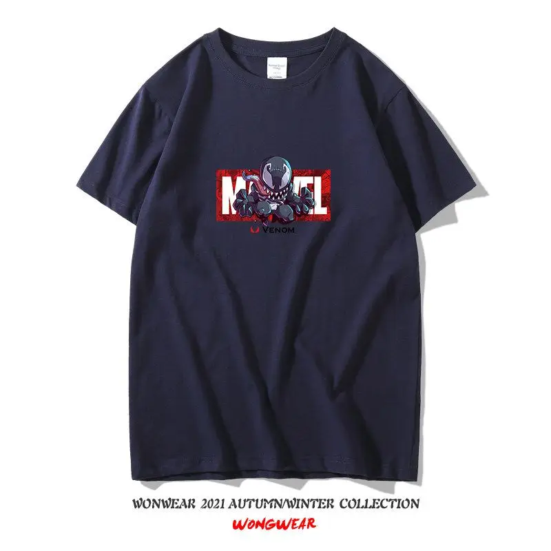 Venom Spider Man Marvel Superheld Grafische Print Katoenen T-shirt Mannen Casual Korte Mouw Tees Streetwear Comic Movie T-shirt Heren