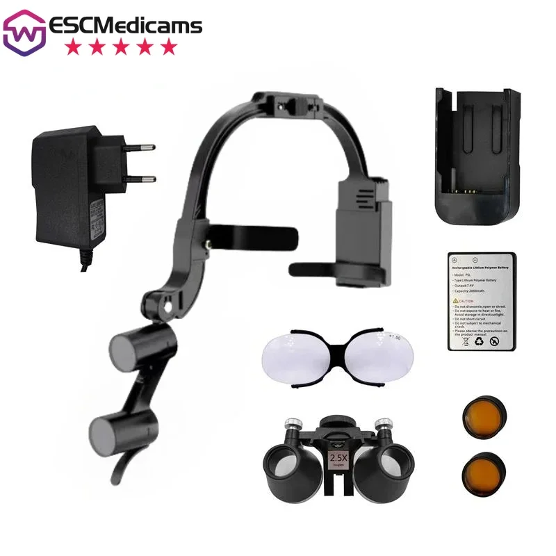 Head Mounted Dental Loupes Magnifier Surgical Headlights 2.5x 3.5x Dental Loupes Headlight Dentistry Surgery Lamp Dentist Tools