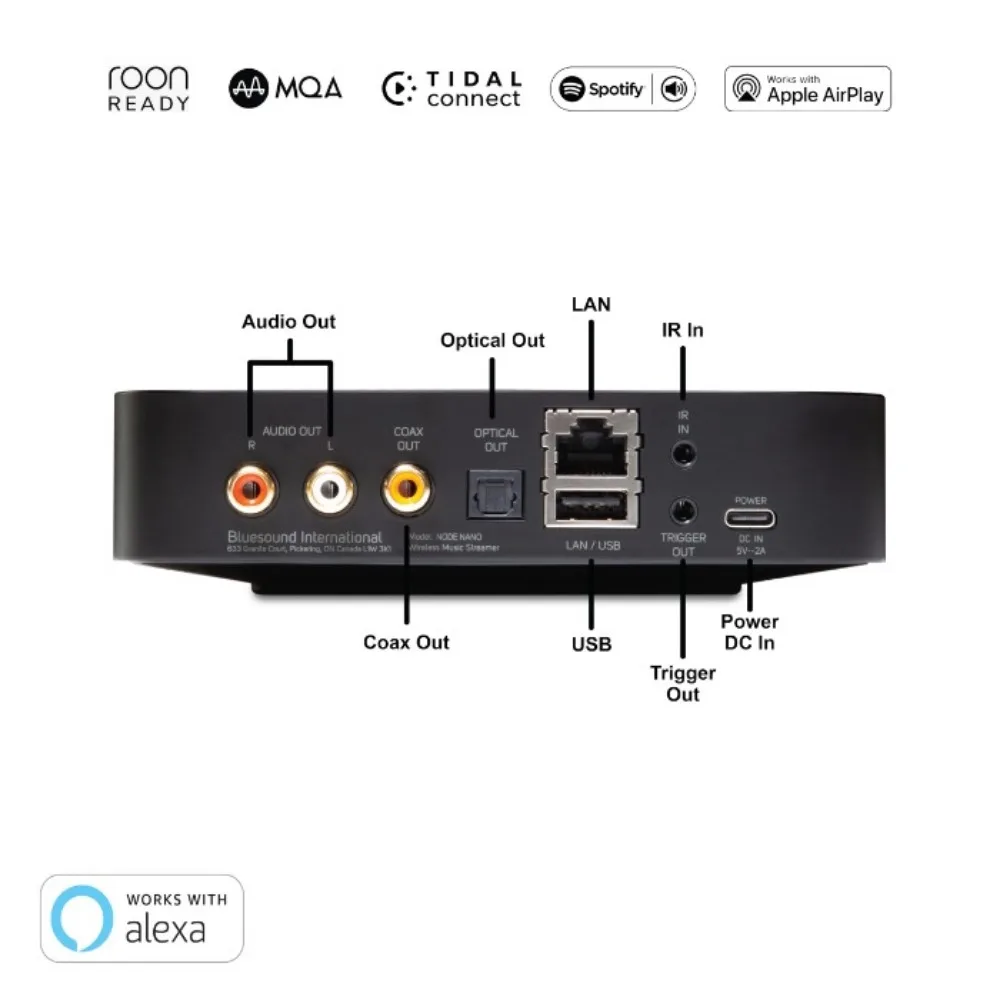 Ultra Music Streamer, Spotify, AirPlay 2 Nano Wireless High Resolution Local Server Mode, Multi-Room Music Streamer