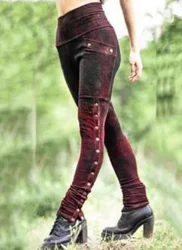 Medieval Costume For Women Bell-Bottoms Cosplay Renaissance Costume Halloween Middle Age Trouser Leg Bandage Casual Female Pants