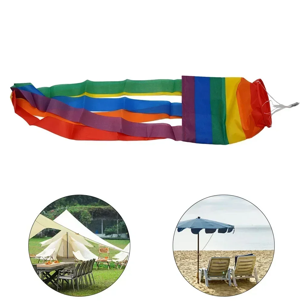 100D FABRIC 5 Feet Porch Deck 88 X 13 X 13cm Party Decoration Polyester Rainbow Windsock Decorations Recyclable