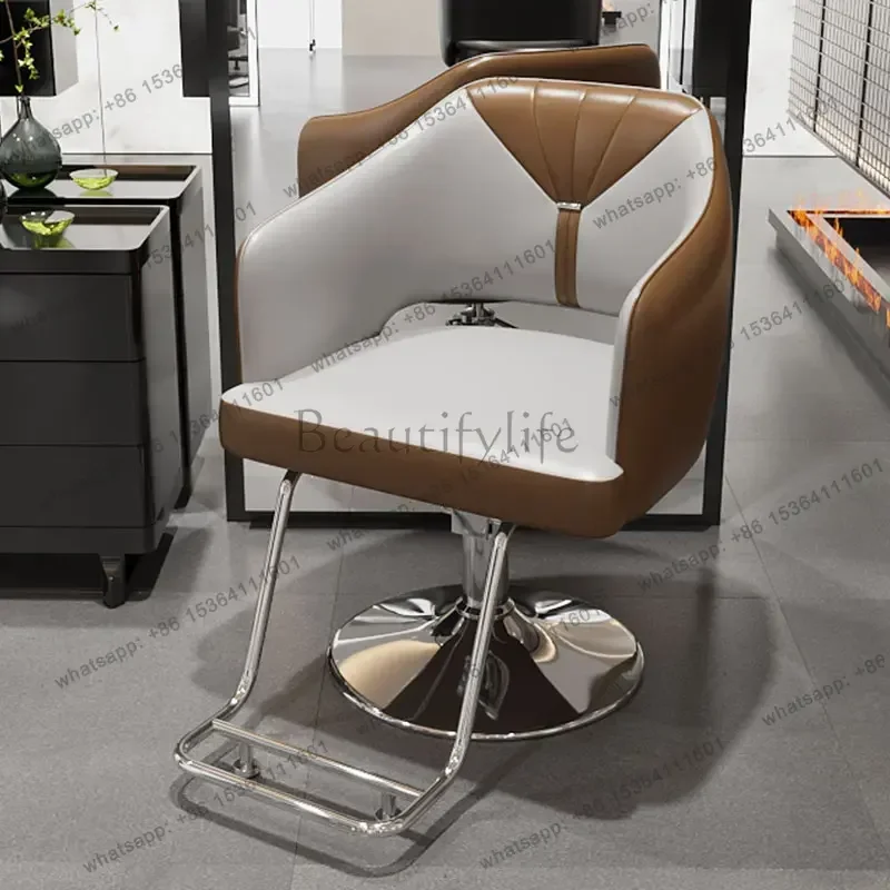 LSBarbershop Barber Chairs Speciality Foldable Backrest Swivel Hair Dyeing Chairs Ergonomic Comfort Salon Furniture Cadeira FYBC