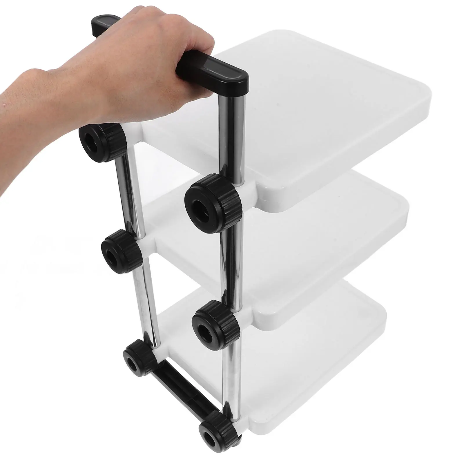 

Convenient Draining Pot Organizer Carbon Steel Pan Rack Multi-Layer Worktop Cookware Stand Household Accessory