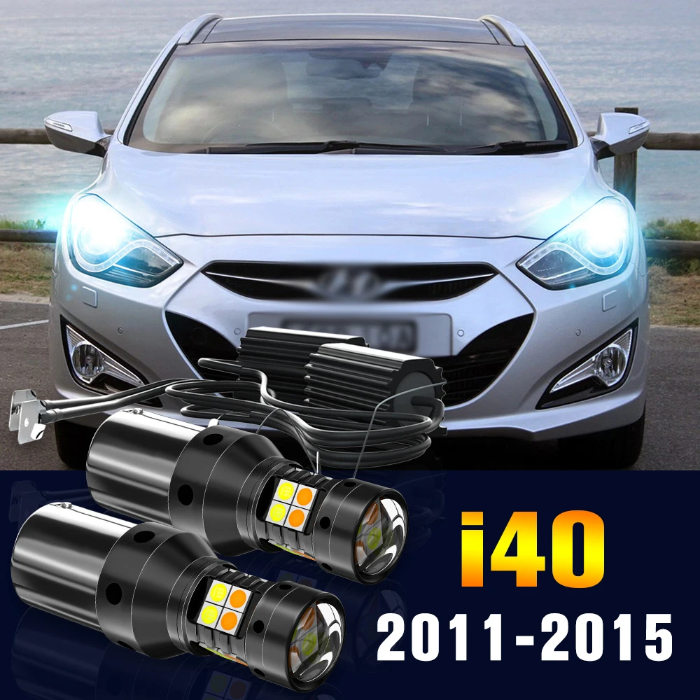 

2pcs LED Dual Mode Turn Signal+Daytime Running Light DRL Lamp For Hyundai i40 2011-2015 2012 2013 2014 Accessories