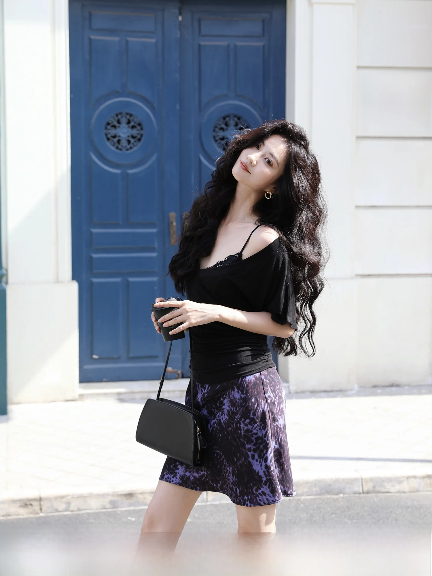 

TAIYANG OFFICE Women's Loose Fit V-Ne T-irt Batwing Sve Summer Slimming Pleated Top Commute Sle Pure Color ort Sve