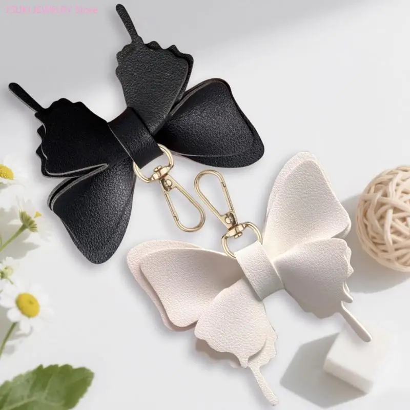 Modern Textured Butterfly Bag Charm Wear Resistant Keyring Purse Organizer Accessory Easy Install Purse Pendant