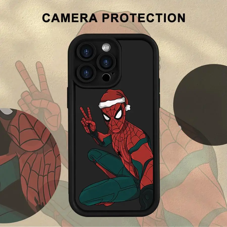 Spider Man Christmas Cool Soft Shell Case for iPhone 12 14 15 Plus 11 16e 16 17 Pro Max 13 17 Air