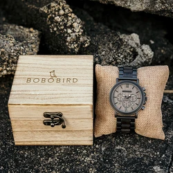 Men Watch BOBO BIRD Top New Fashion Wooden Quartz Wristwatch Luminous Multifunctal Automatic Calendar Timepiece Gift Relogio