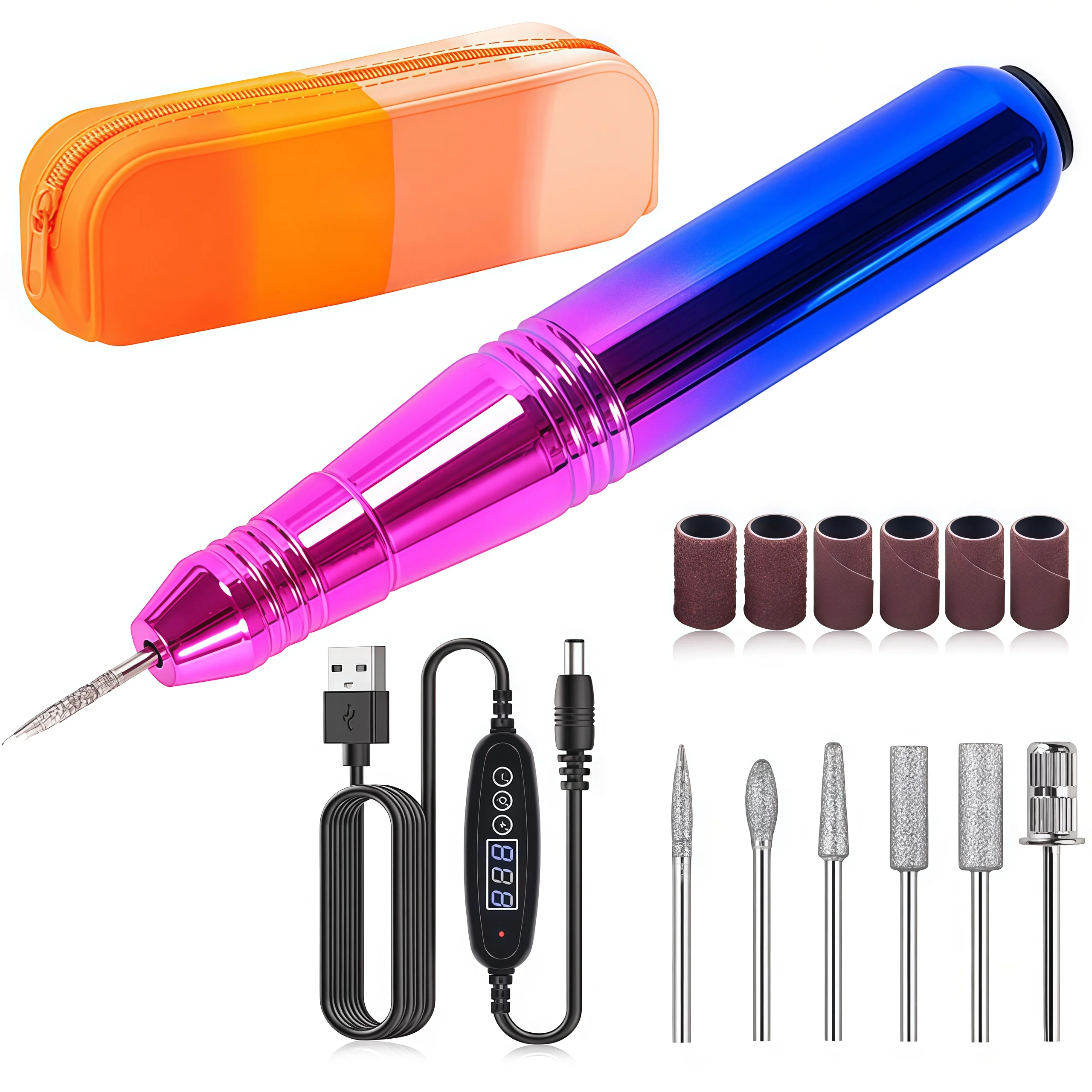 قلم إزالة طلاء الأظافر بواجهة USB للاستخدام المنزلي، أداة طحن الأظافر الميتة، ملحقات العناية بالجمال #1
