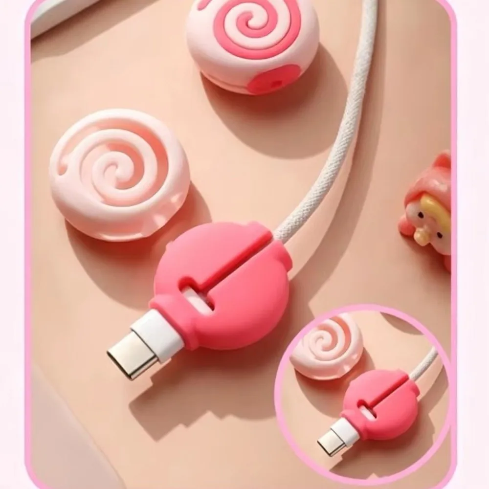 2Pcs New Cartoon Cable Protector Silicone Anti-Break Cord Organizer Flexible Decorative Cable Saver