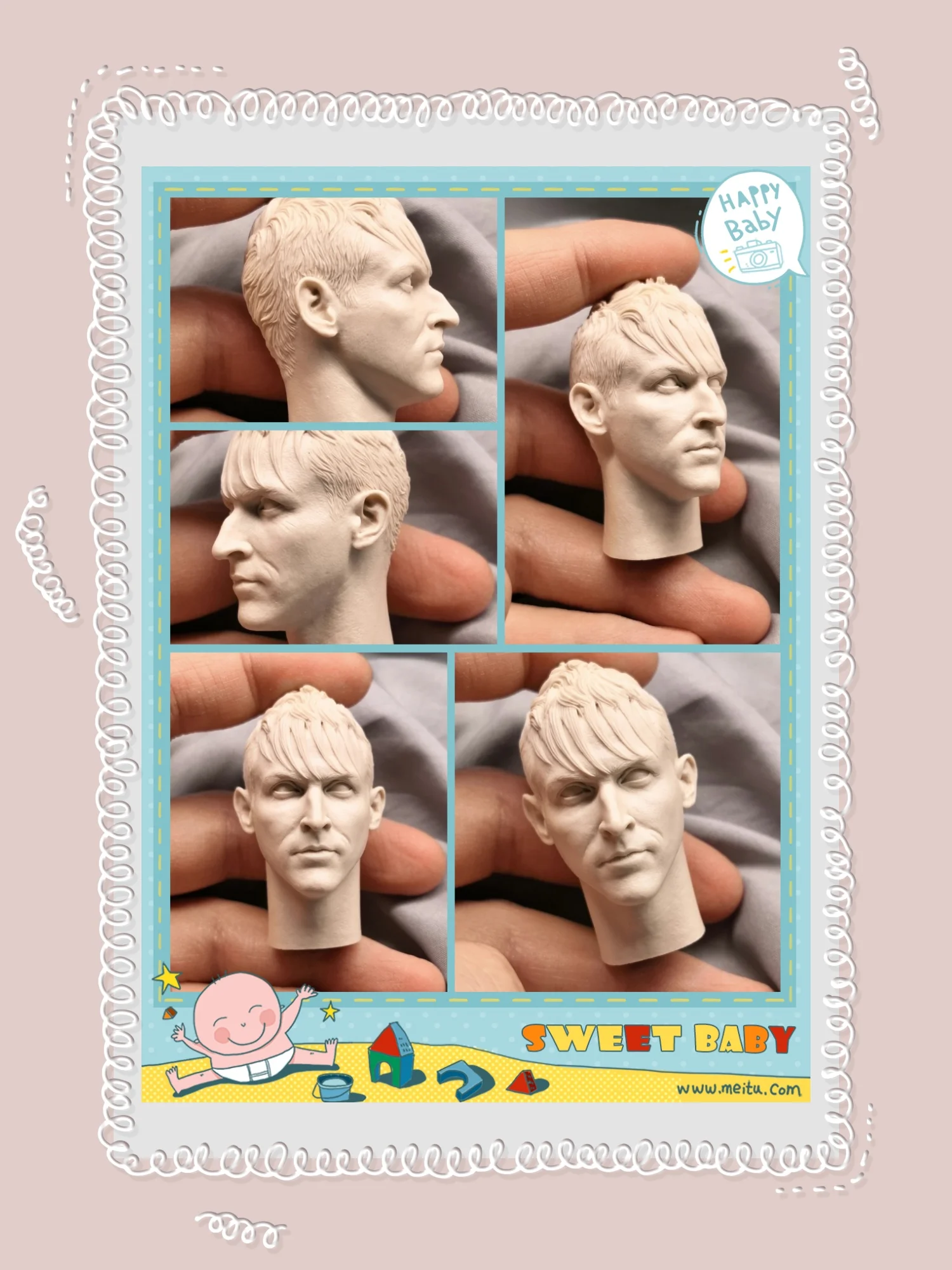 

In Stock 1/6 Scale Classic Super Villain Performer Male Unpainted Head Carving Model Fit 12inchs Action Figure Body