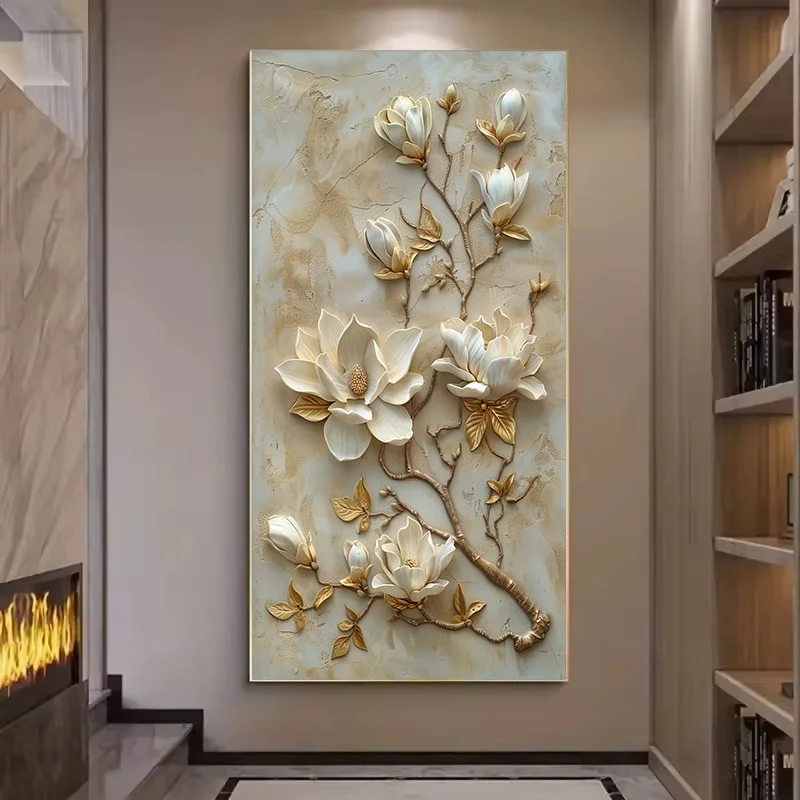 Elegant floral plant poster, suitable for home decoration, room decoration, bathroom decoration, frameless