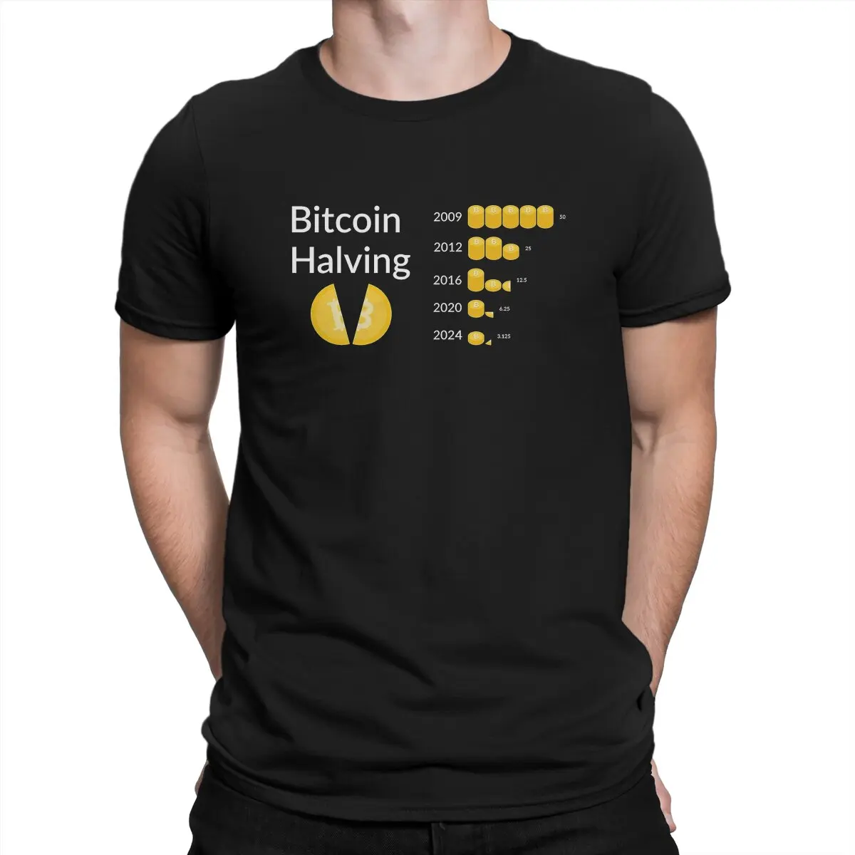 Bitcoin Cryptocurrency Art Men\'s TShirt Halving 2024 Individuality T Shirt Harajuku Sweatshirts Hipster