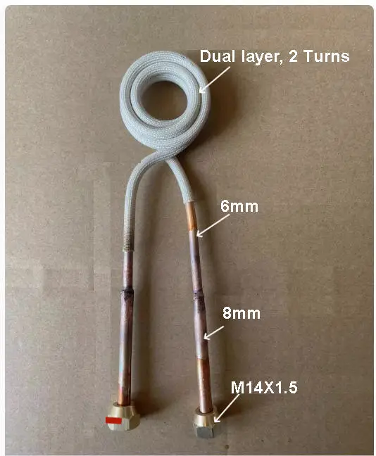 Dual Layer Copper Induction Heating Rings Coil for Induction Heater Welding Brazing - Closed O-Ring Heating Head