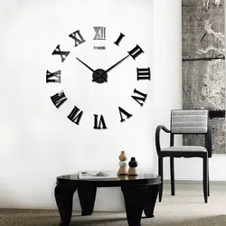 1PC 3D Roman Numerals Mirror Surface Wall Sticker Wall Clock Acrylic Sticker For Office Home Decor