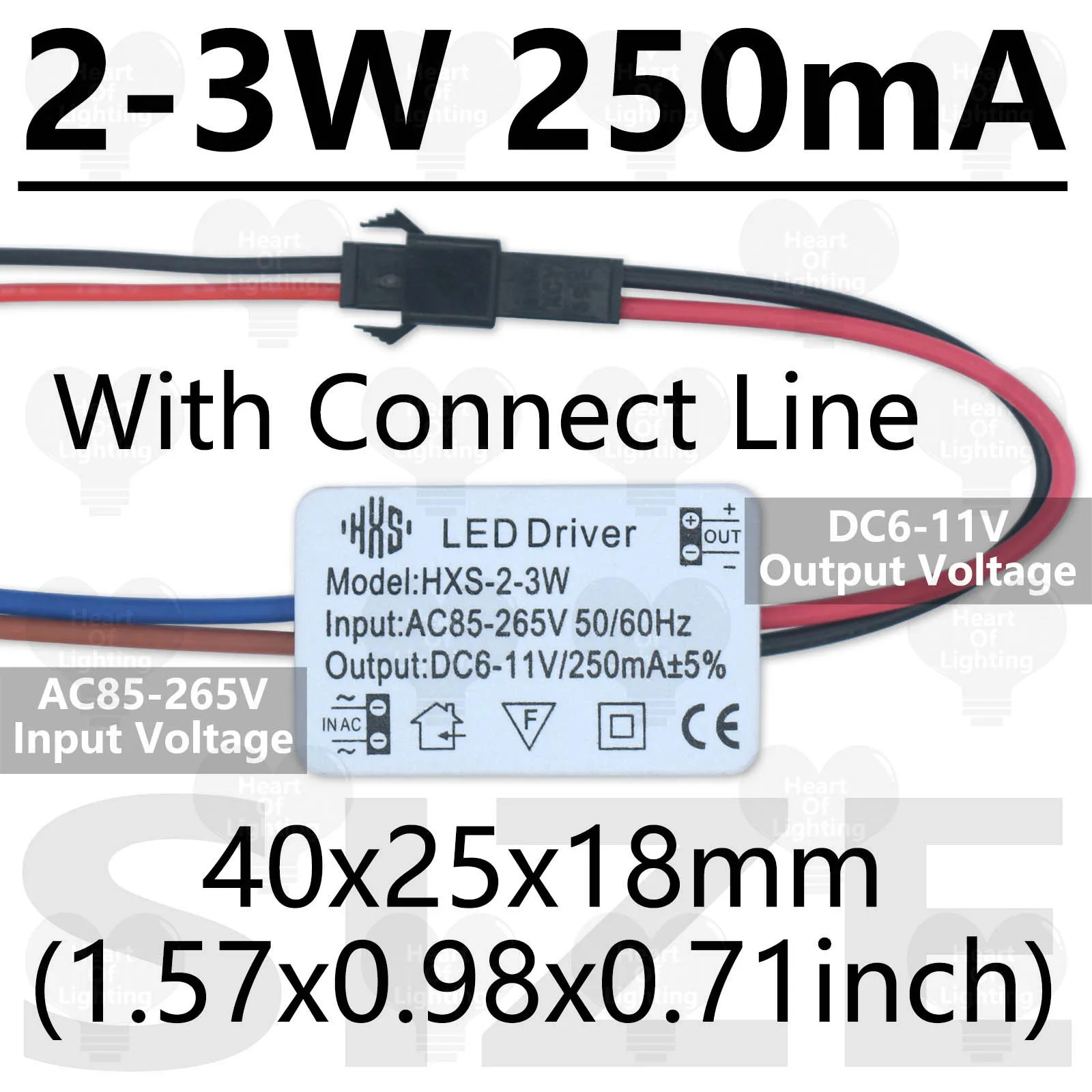 LED مصباح سائق محول الضوء 2-3 واط 3-5 واط 4-7 واط 8-12 واط 15-18 واط 18-24 واط 250mA موائم مصدر تيار ل LED لمبة الأضواء