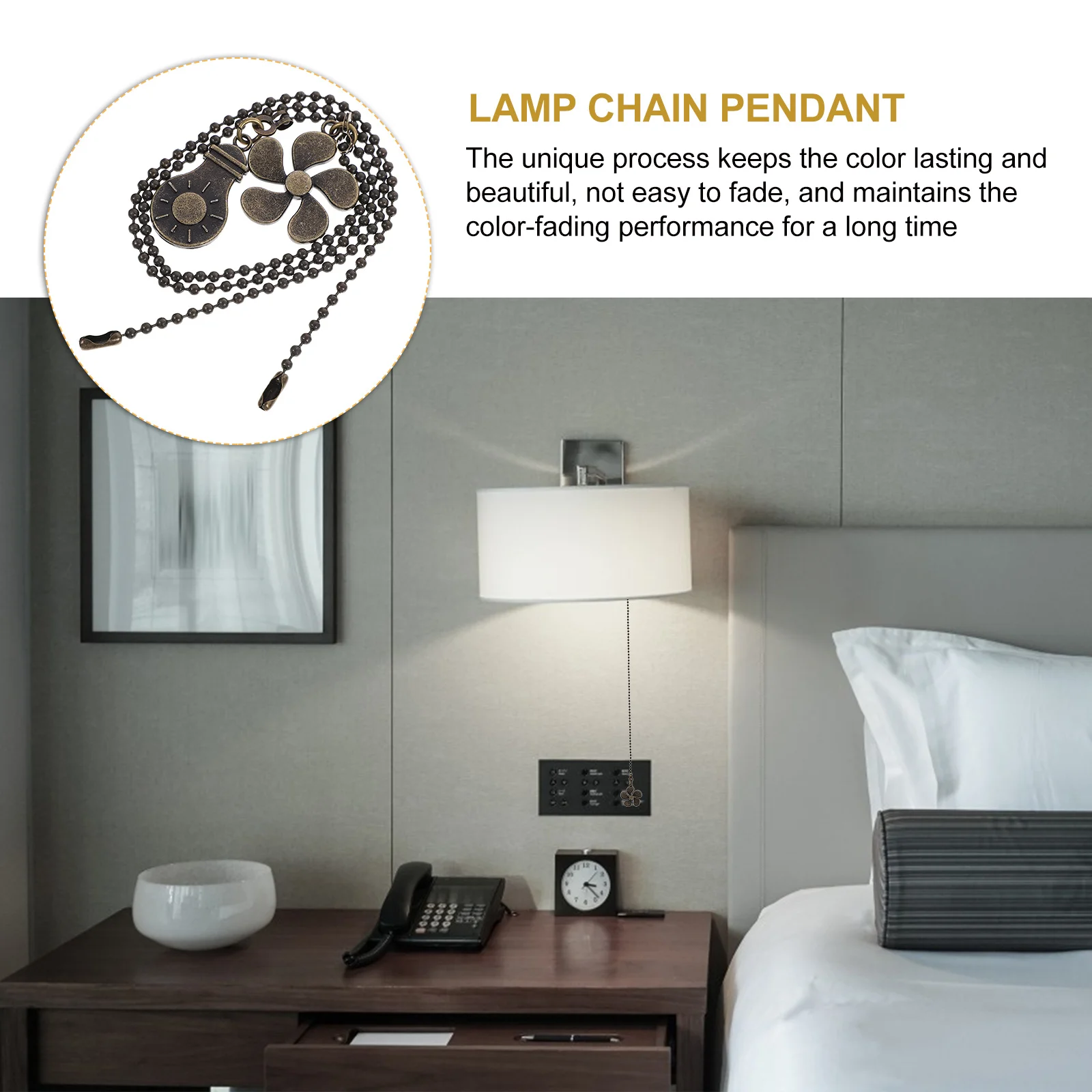 

2Pcs Ceiling Fan Pull Chain Pendant Decorative Extension Replacement for Ceiling Lights Fans Home Decor Wedding Festival Party