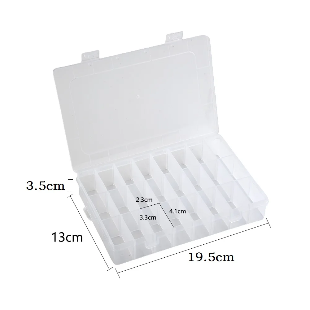 24 Grids Compartment Storage Box Screw Holder Case ICs Chips Organizers Container Jewelry Earring Necklaces Pearls Rings Tools