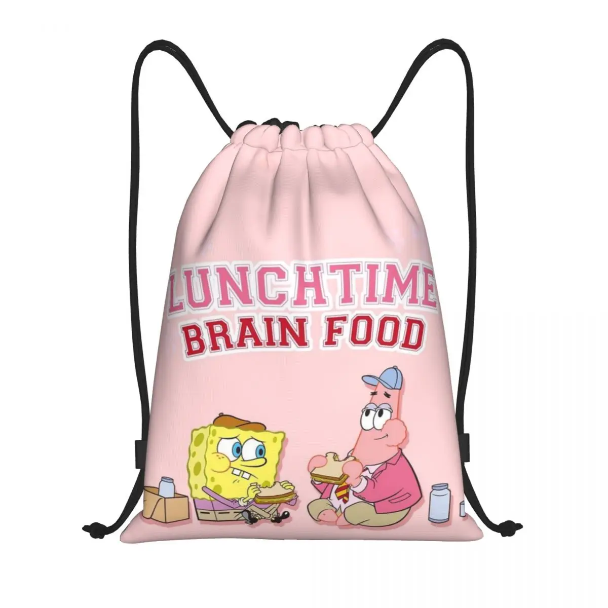 SpongeBob Drawstring Back Pack Bag Travel Storage Package Teenagers Beach Tote Bag School Sport Shoe Bag Portable