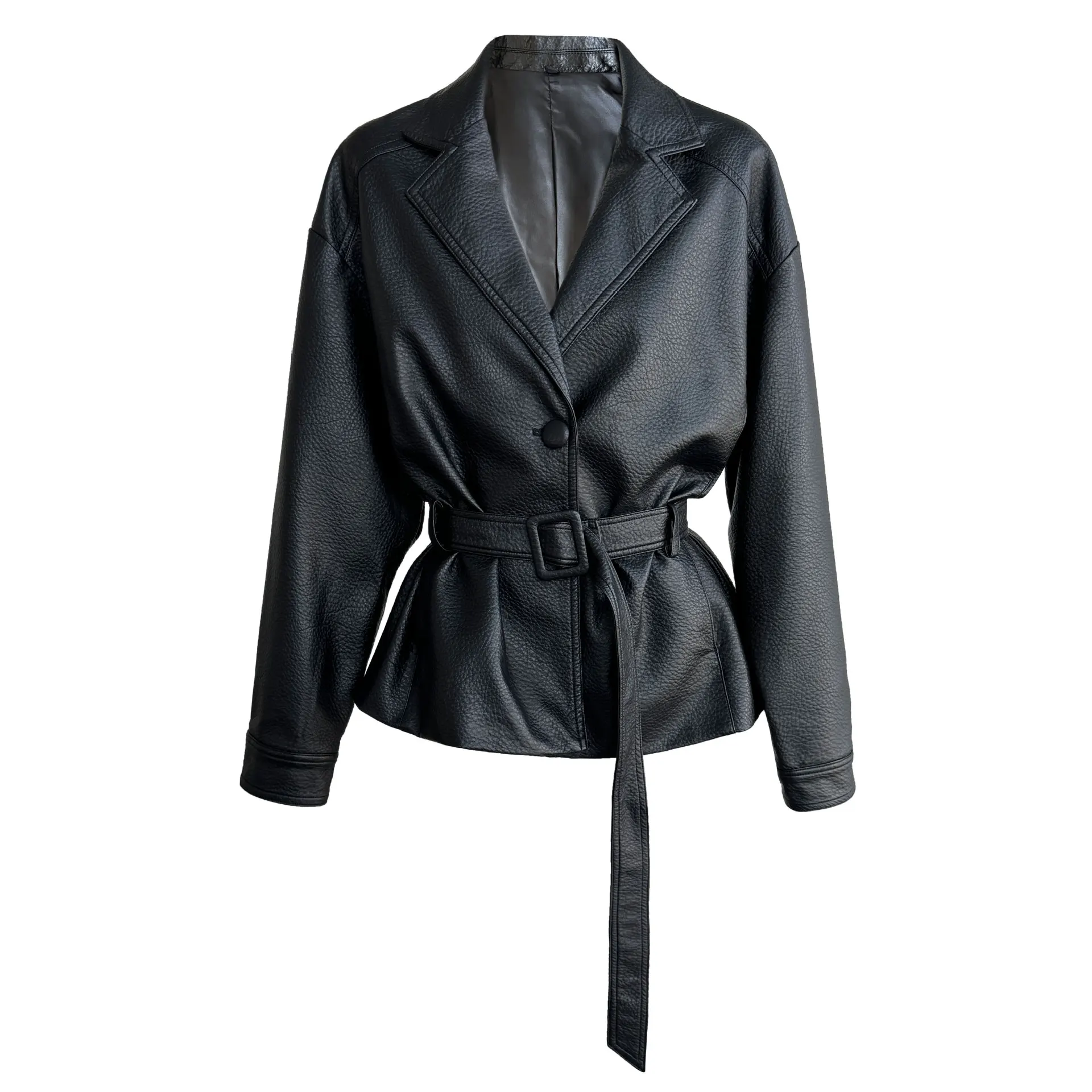 2026 Spring and Autumn Women's Leather Jacket Loose Fashion Short PU Leather Jacket