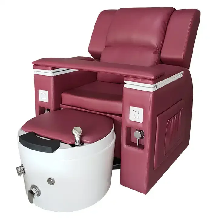 

Modern Luxury Nail Salon Furniture-Pipeless Whirlpool Foot Spa Removable Bowel Manicure Pedicure Chair