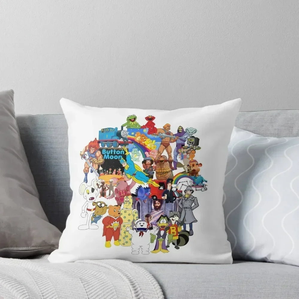 

1980's Retro Throwback Mashup Memories - 80's Kids TV shows Throw Pillow Cushion Cover Set Cushion Cover Luxury pillow