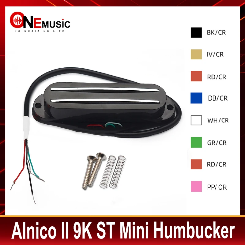 

Alnico II Mini Humbucker ST Single Coil Size Hot Rail Pickup 9K 4 Conduct Output Coil Splitting Alnico 2 Pickup Multi Colour