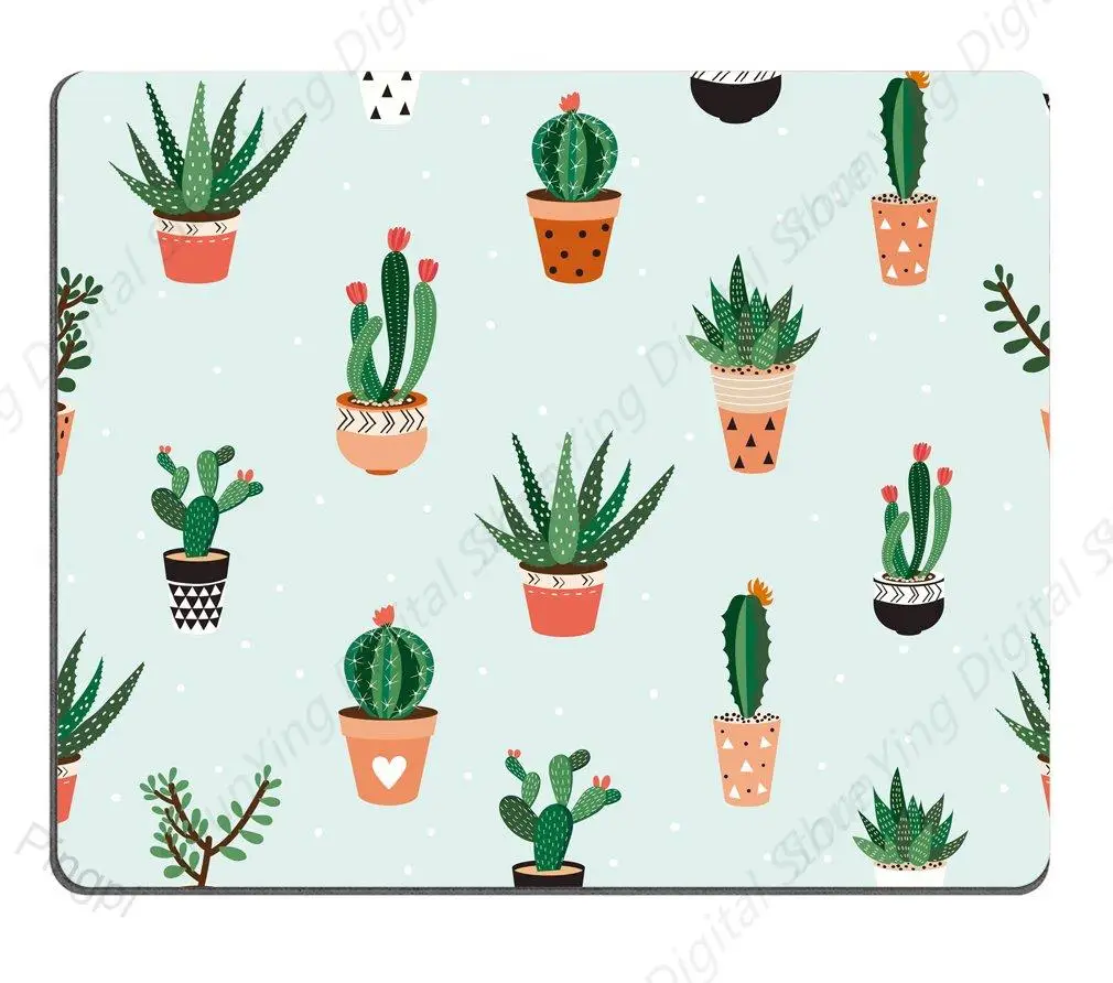 Succulent Cactus Plant Green Mouse Pad Office Desk Colleagues Office Decoration Computer Game Mouse Pad 25*30cm