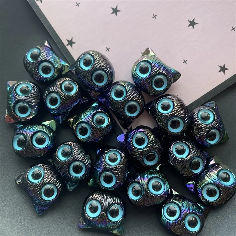 10PCS Acrylic Cute Cat Beads For Jewelry Making Big Eyed Owl Beads Necklace Bracelet Craft DIY Supplies