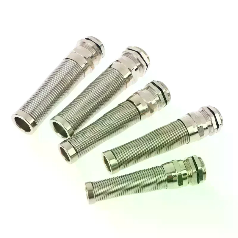 IP68 Electrical Waterproof Strain Relief Anti-Bending Nickel-Plated Brass Cable Gland Connector Nylon Metal Cord Grips