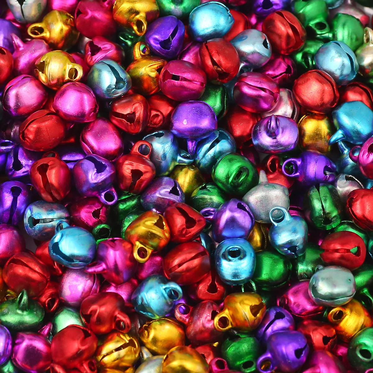 

50-100pcs 6/8/10mm Baking Paint Colorful Christmas Jingle Bells Metal Little Bells Xmas Decoration Party DIY Bracelet Necklace
