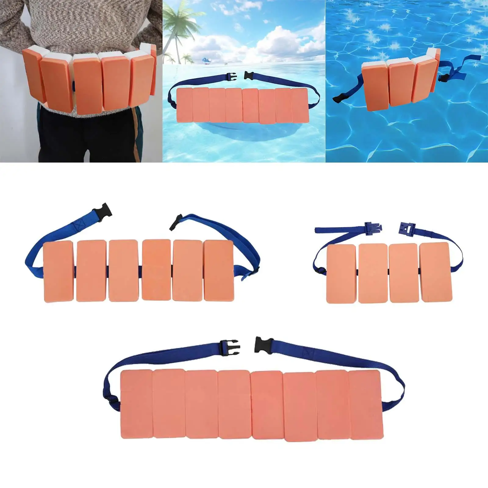 EVA Foam Swim Training Belt Buoyancy Back Floating Board Adjustable Swimming Equipment for Pool Aerobics for Adults and Children