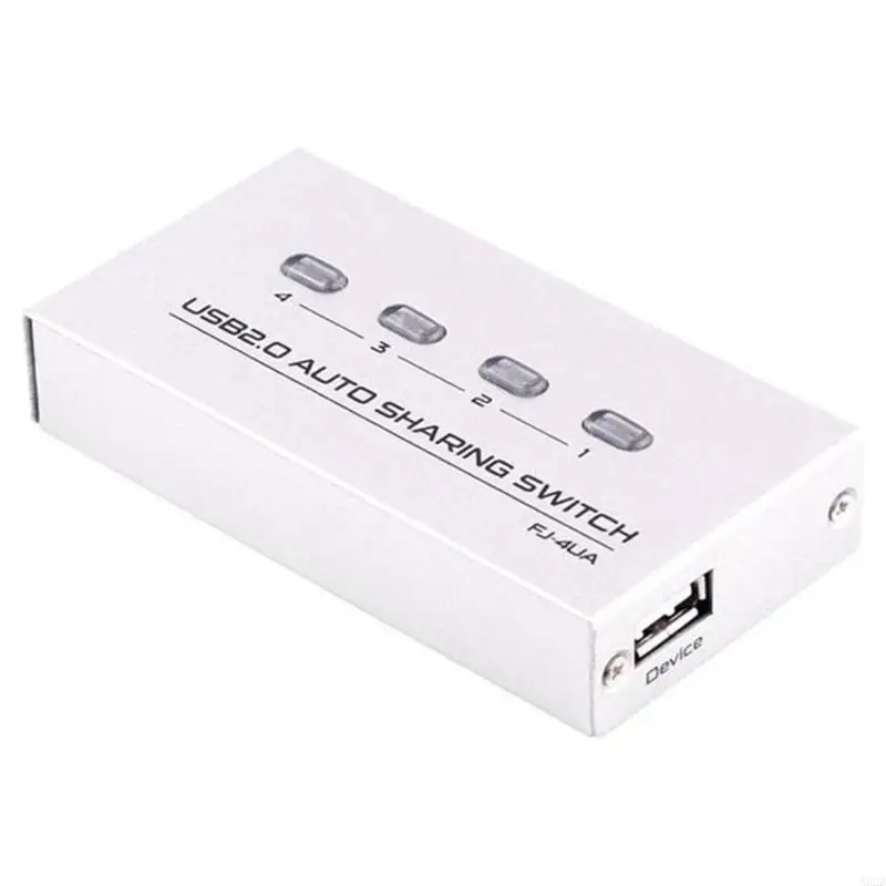 A52B USB2.0 Switcher 2/4 Port Sharing Switcher USB Switcher with 2/4 USB2.0 Ports USB Cable for Printers Keyboards Drives