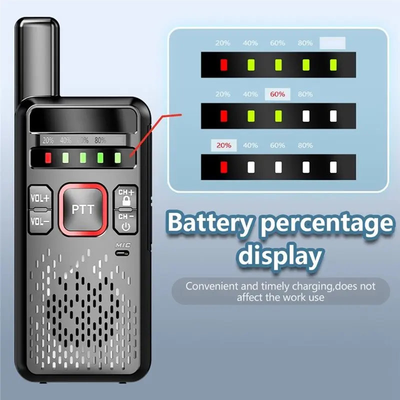 Handheld Walkie Talkie WBT-V1 UHF 5W High-Power Mini Portable Ham Radio 2PCS 3-5Km Two-Way Communication Device-Y41A