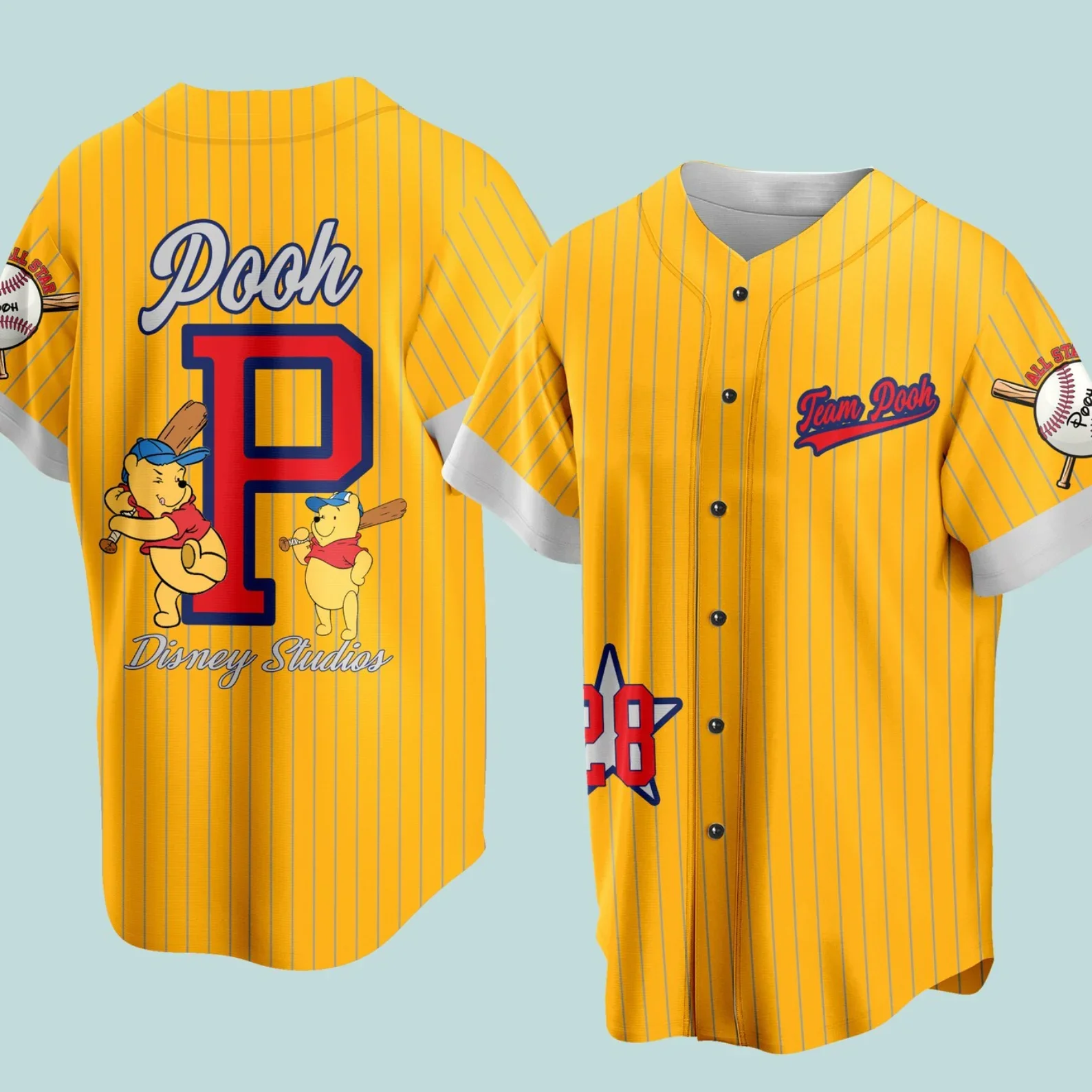 

Бейсбольная Футболка Disney для мужчин и женщин, летняя бейсбольная рубашка с коротким рукавом, повседневная спортивная футболка с изображением Микки и Минни