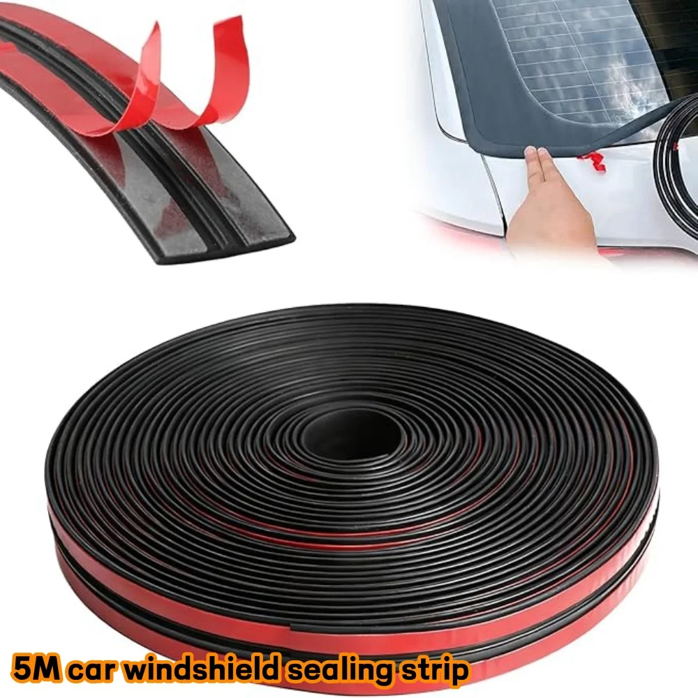 5M Auto Windshield Repair Sealing Strip Window Gap Seal Waterproof Soundproof Rubber Tape with Adhesive Backing Car Accessories