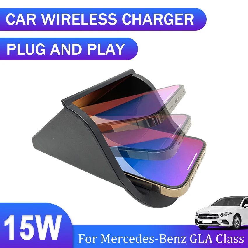 Wireless charger, Special on-board QI phone fast charging panel For Mercedes-Benz GLA Class gla180 gla250 gla200 X156 2014-2019