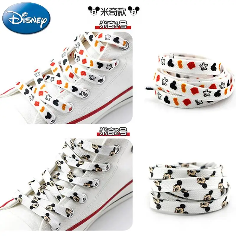 120Cm /150Cm Disney Anime Mickey Mouse Shoelaces Minnie Colorful Sports Laces Shoes Toys Accessories Kids Gifts for Children