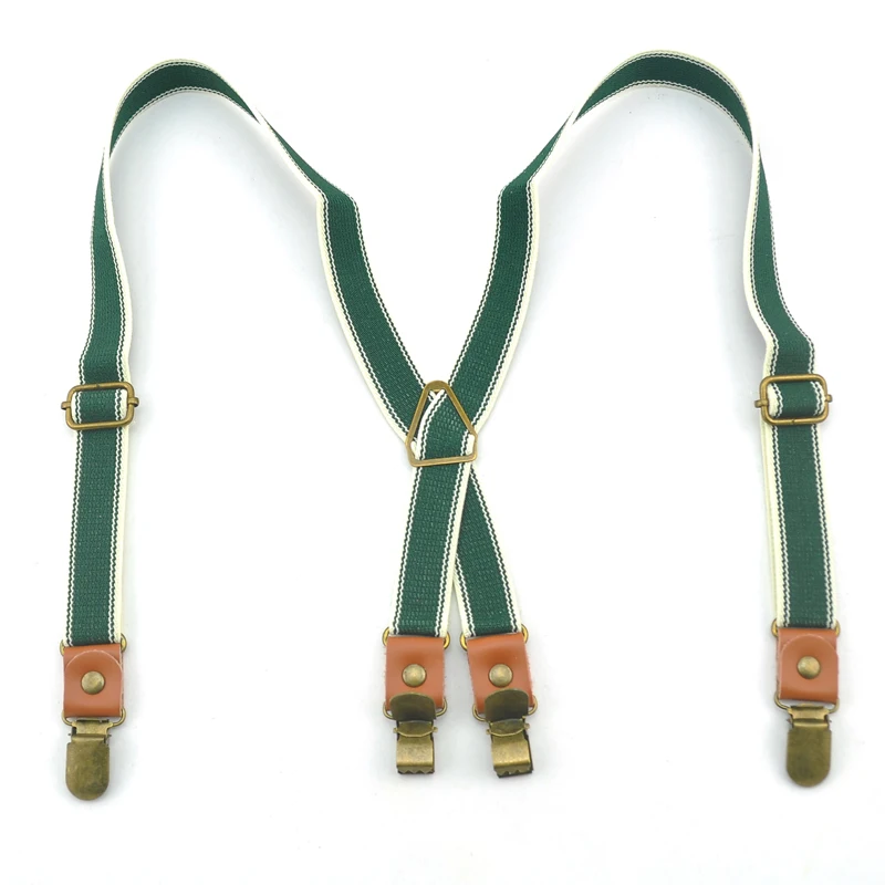 موضة 5 تصميم مخطط مزيج جيد 4 مقاطع الأطفال أطفال الحمالات للجنسين كليب على الأقواس مطاطا سليم الحمالات الأولاد الرباط حزام #6