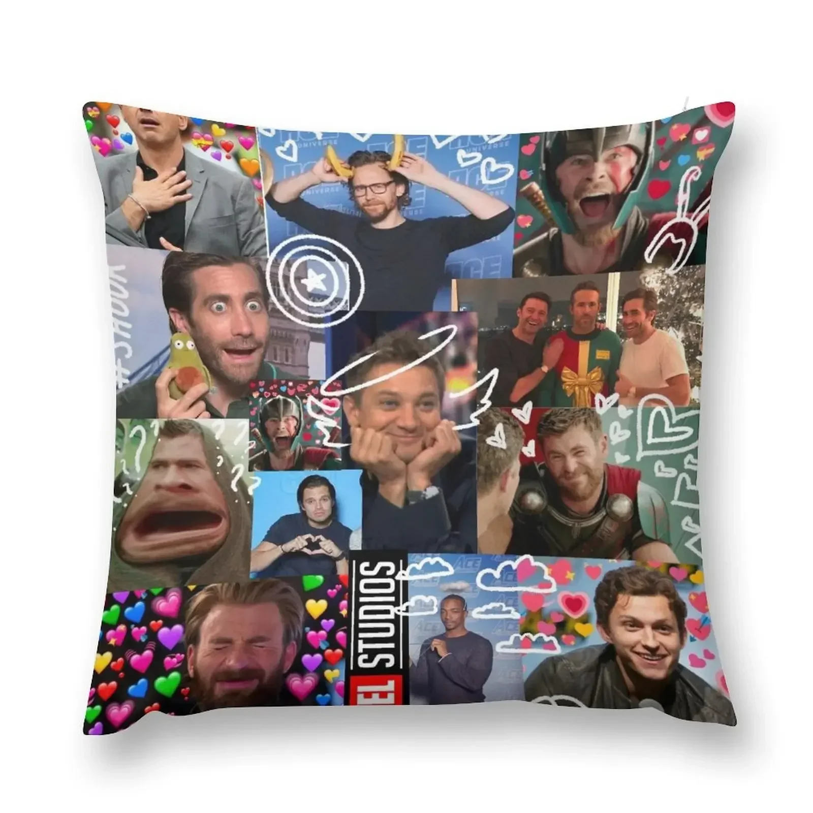 M A R V E L men collage Throw Pillow Cushions For Children Ornamental Pillow pillow